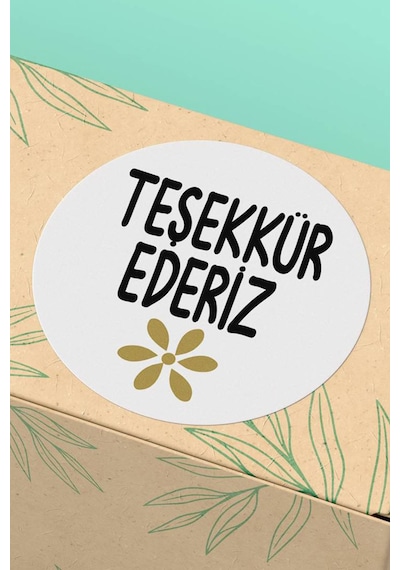 Teşekkür Ederiz Kargo Paketleme Sticker 3x3cm St2147 Çok Renkli