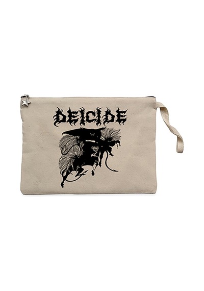 Deicide Band Metal Slayer Krem Clutch Cüzdan / El Çantası Krem