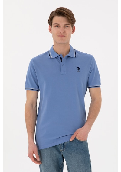 U.S. Polo Assn. Erkek Regular Fit Polo Yaka Koyu Mavi Basic Tişört 50306011-VR032