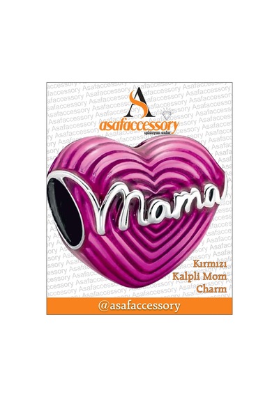 Kırmızı Kalpli Mama Charm Pembe