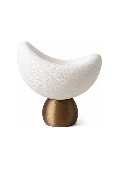 Luna Tasarım Beyaz Bronz Masa Lambası Abajur Loş Amber Işık, Rustik Ampul Hediyeli 20 X 37 Cm