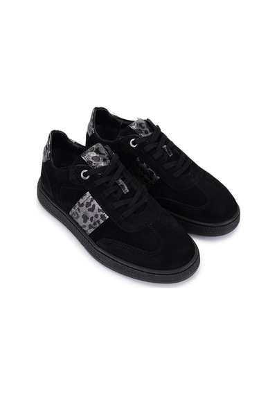 Tamer Tanca Kadın Hakiki Deri Siyah Sneakers & Spor Ayakkabı 849 210702 Bn Ayk Sk25-26 Syh Suet/antrst Yln Siyah