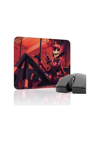 Hazbin Hotel Kaymaz Dikişli Kauçuk Oyuncu Mousepad V4 - 22x18 Gaming Mouse Pad Fare Altlığı