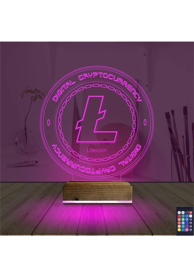 Luvivia Crypto Lite Coin 3d Lamba - Masa Gece Lambası Şeffaf