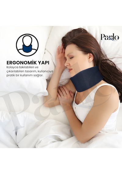 Ortopedik Sünger Boyunluk Lacivert Ergonomik Servikal Boyun Desteği Hafif Ve Hava Alabilen Tasarım