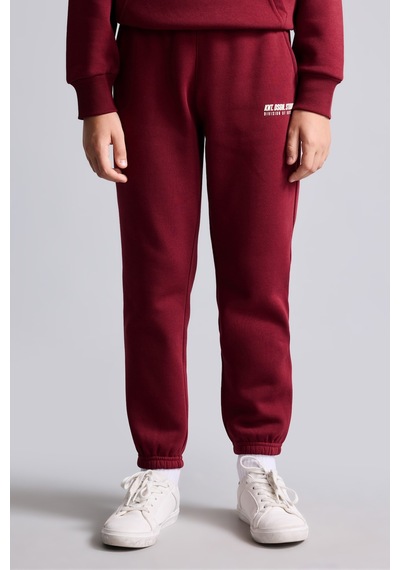 Defacto Baskılı Lastikli Paça Kalın Kumaş Jogger Eşofman Altı Erkek Çocuk H9685a826wnbr248 Bordo-br248