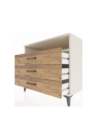 Kronos Şifonyer Tek Raflı 3 Çekmeceli 88x59x80 Aytaşı-çam Aytaşı
