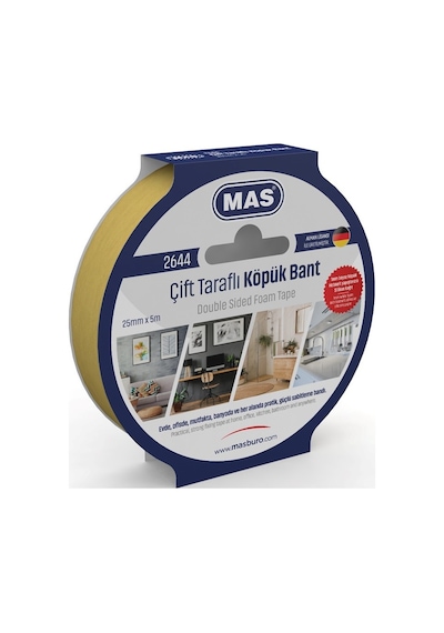 MAS ÇİFT TARAFLI KÖPÜK BANT 25MM X 5M 2644