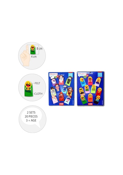 2 Set 20 Parça Tox Emojiler ve Meslekler Parmak Kukla T106 T762