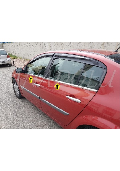 Renault Megane (sedan) Krom Cam Çıtası 4 Parça 2004-2010