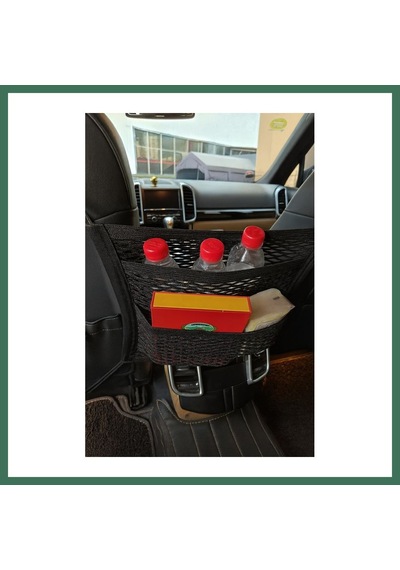 En-cag Oto Koltuk Arası File Ahtapot Ağ Düzenleyici Araç İçi Organizer 3 Cepli 30x28cm Siyah Bss