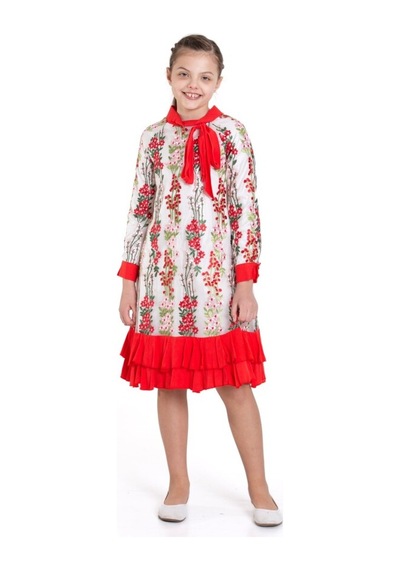 Xo Kids Kız Çocuk Elbise 6-14 Yaş 3179 Kırmızı