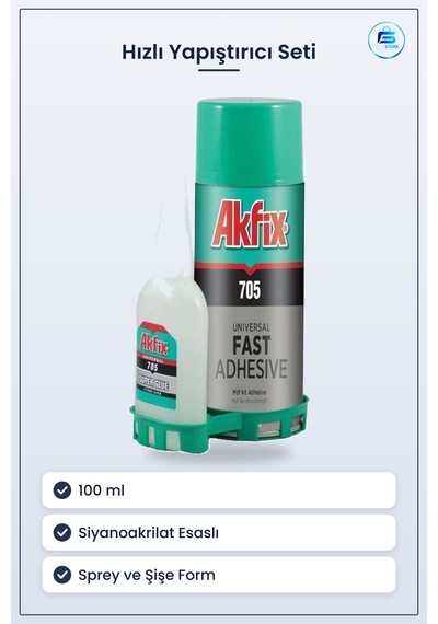 Hızlı Yapıştırıcı 100 Ml Siyanoakrilat Sprey Seti Universal Tamir