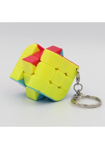 3x3x3 Renkli Magic Cube Anahtarlık Hızlı Dönüşlü Dayanıklı Ve Taşınabilir Akıl Zeka Küpü