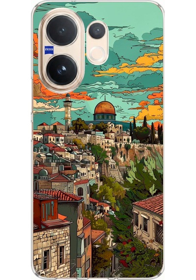 Vivo V60 Uyumlu Özgür Filistin Ve Kubbetüs Sahra Baskılı Silikon Kılıf Renkli