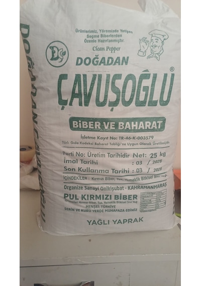 Doğadan Çavuşoğlu Yaprak Pul Biber 25kg