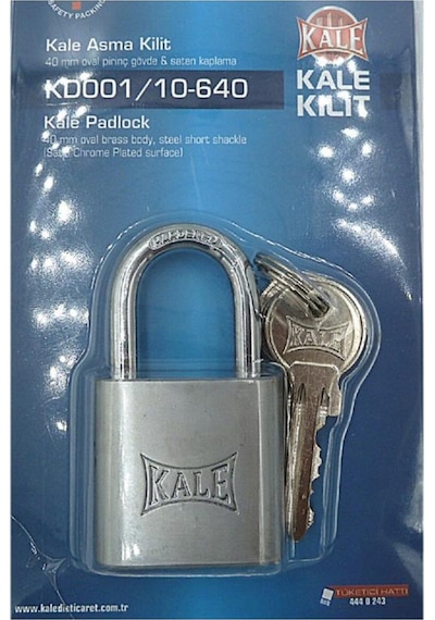 Kale Kd001/10-640 Prinç Asma Kilit 40 Mm Nikel Kaplamalı