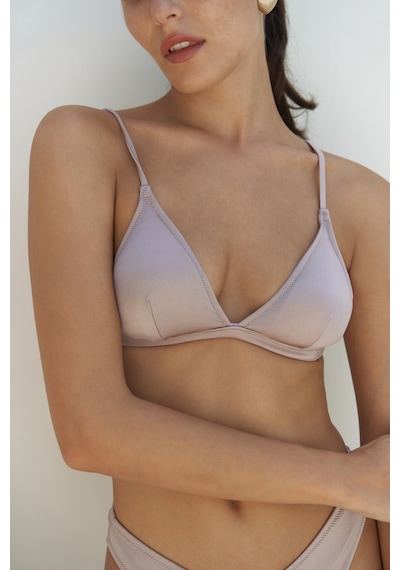 Mai Collection Mai Studios Co. Bintang Ayarlanabilir Üçgen Lila Bikini Üstü Lila