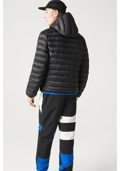 Lacoste Syntehic Fill Jacket Sabit Kapüşonlu Erkek Şişme Mont Siyah Siyah