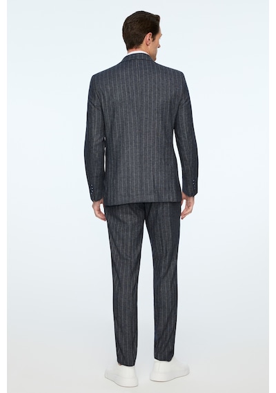 Morven Erkek Lacivert Keten Trend Çizgili Slim Fit Sivri Yaka Kruvaze Takım Elbise 26ys001004200 Lacivert Morven Erkek Lacivert Keten Trend Çizgili Slim Fit Sivri Yaka Kruvaze Takım Elbise 26ys001004200 Lacivert