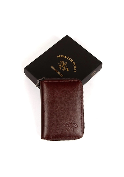 Newish Polo Erkek Hakiki Deri Cüzdan Ve Kartlık - New063 - Kahverengi Kahverengi