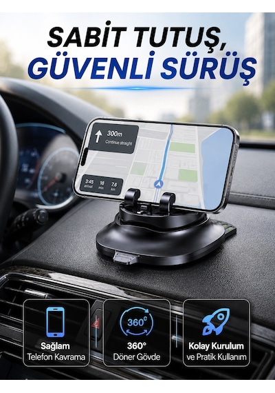 Katlanabilir Araç İçi Telefon Tutucu Gizli Numaratörlü Telefon Standı - Lisinya St