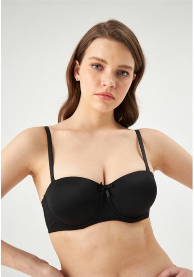 Eros Siyah Ersk160 Adela Straplez Double Push-up Sütyen