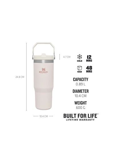 Stanley The Iceflow Flip Straw Pipetli Termos Bardak Gülkurusu  0.89 L