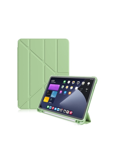 Apple iPad Uyumlu Air 3 10.5 İle Uyumlu Kılıf Kalem Bölmeli Trifolding Case A2152 A2123 A2153 A2154 Açık Yeşil Sku: Zeusb0dxq6cl6b Arka Kapak