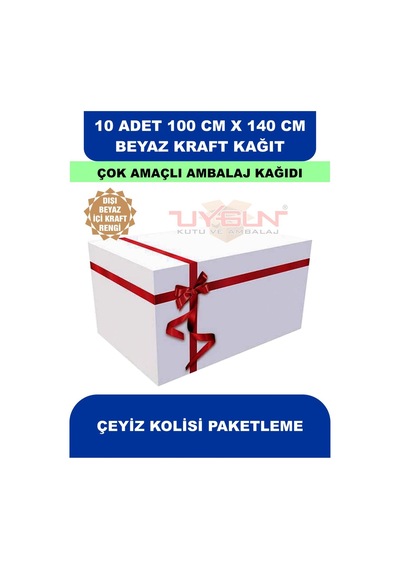 10 Adet 100cm X 140cm 120 Gr. Çift Yönlü Beyaz Kraft Ambalaj Kağıdı, Hediye, Çeyiz Paketleme, Çocuk Etkinlik Kağıdı