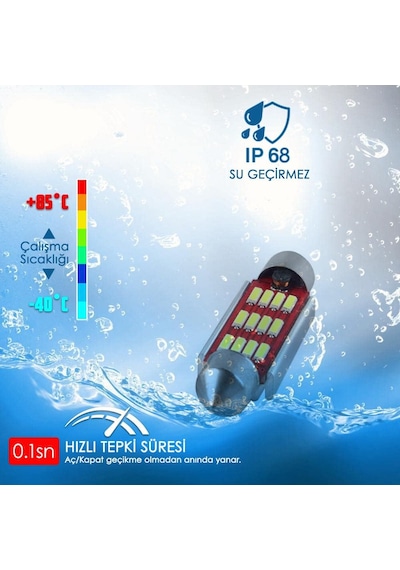 41 Mm Sofit Led Canbus İç Aydınlatma Plaka Tavan Lambası 2 Adet