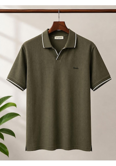 Classics Men Gewer Slim Fit Erkek Polo Yaka Tişört 7754 Haki