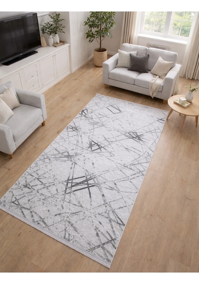Merinos Vista 76590-095 Özel Kesme Halı Gri Çok Renkli