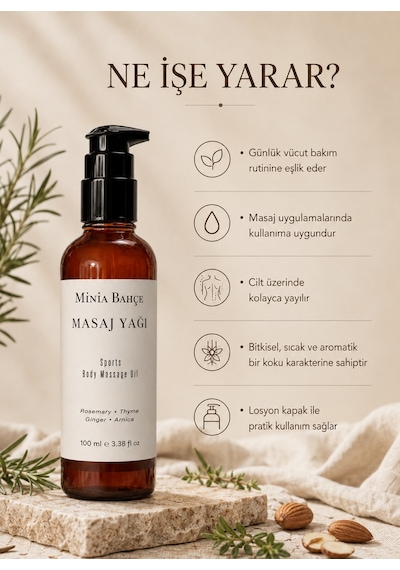 Minia Bahçe Biberiye Masaj Yağı 100 ML