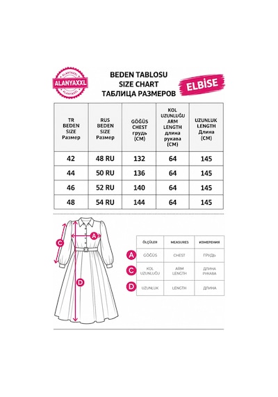 Darkwin Büyük Beden Kontrast Beyaz Yakalı Taş Düğme Detaylı Uzun Kollu Kadın Elbise Siyah