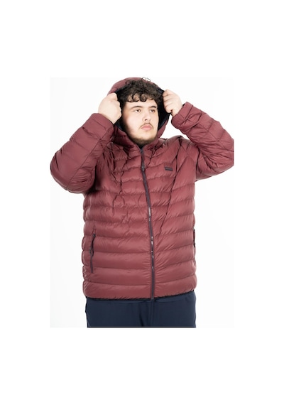 Maraton Sportswear Büyük Beden Erkek Kapşonlu Uzun Kol Basic Bordo Mont 21874-bordo Bordo