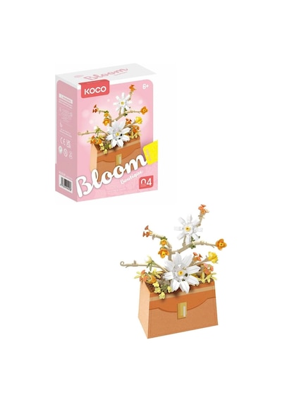 Bloom Boutique Çiçek Çanta Yapım Seti 232 Parça Mini Blok Dıy Model Çiçek Temalı Yapı Oyuncağı