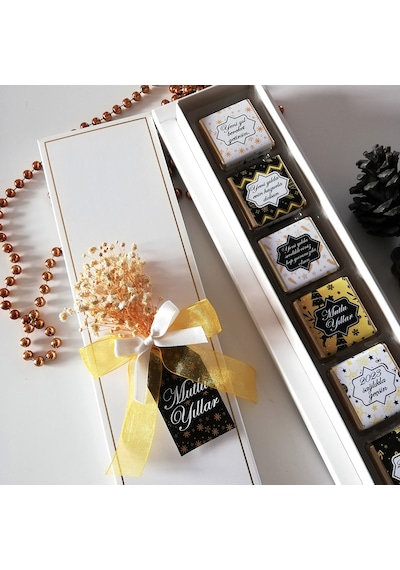 Yeni Yıl Hediyesi Çikolata Madlen Çikolata Gold 18'li