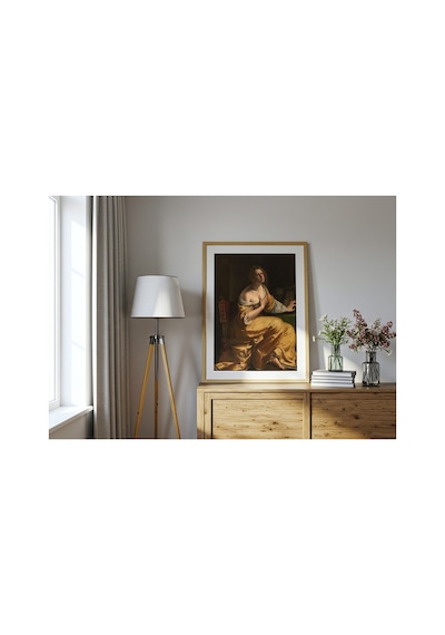 Rönesans Gentileschi Magdalena'nın Tövbesi Çerçevesiz Poster 21x30 Cm A4 Tablo Rönesans Klasik Sanat