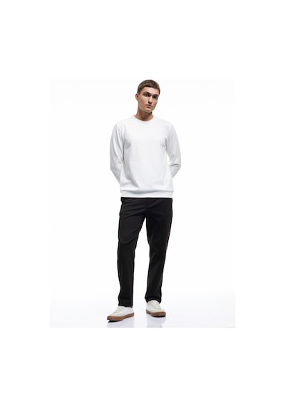 Koton Uzun Kollu Bisiklet Yaka Basic Sweatshirt Beyaz 6wam70090mk Beyaz