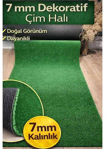 Raschel Carpet Dekoratif Suni Balkon Halısı Bahçe Halısı Çim Halı Yazlık Kilim Yolluk Rc Cımhalı Yeşil 150 x 210