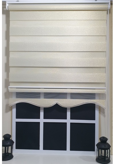 Zebra Stor Perde Altın Simli Etek Dilimli St 007 Altın