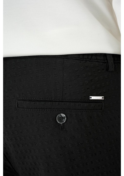 Efor Slim Fit Waffle Kumaş Esnek Pamuk Siyah Pantolon P 1168 Siyah