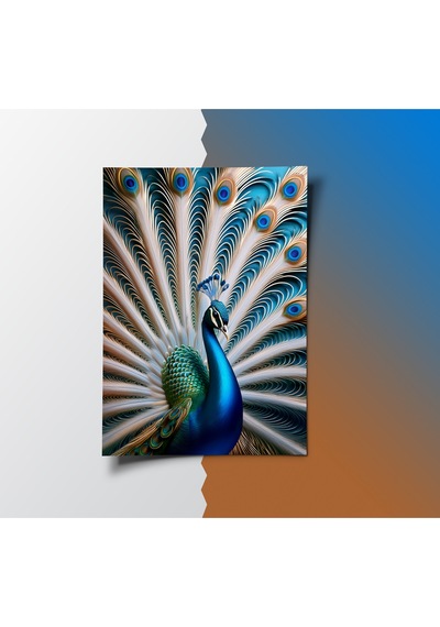 Çerçevesiz Poster Tavuskuşu Temalı Dijital Baskı Poster Tavuskuşu, Ofis, Salon Dekorasyon