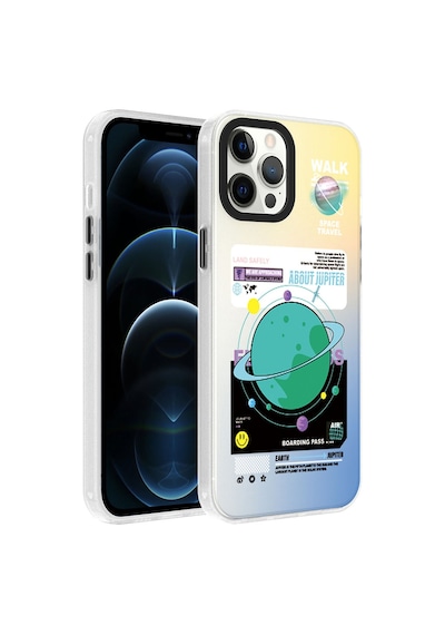 Zeyline Apple Uyumlu iPhone 12 Pro Desenli Zore Dragon Sert Kapak-gezegen