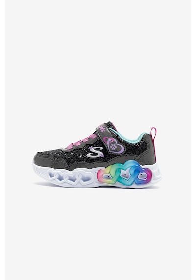Panço Skechers İnfinite Heart Lights Fresh Love Siyah-turkuaz Kız Çocuk Ayakkabı