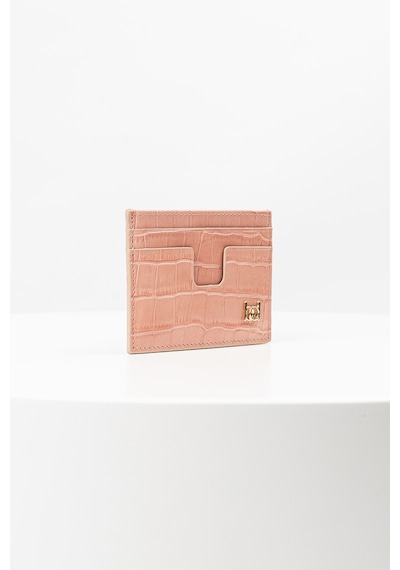 Bayderi Owpi Kroko Deri Minimal Unisex Kartlık Pudra