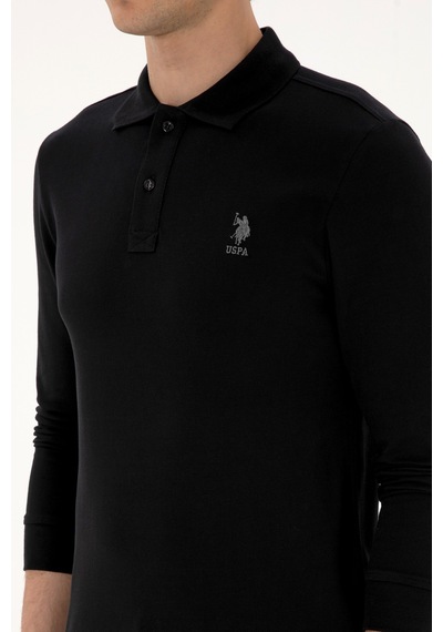 U.S. Polo Assn. Erkek Regular Fit Polo Yaka Siyah Basic Sweatshirt 50307757-VR046 U.S. Polo Assn. Erkek Regular Fit Polo Yaka Siyah Basic Sweatshirt 50307757-VR046