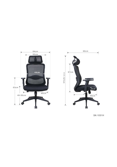 Tempo Ergonomik Yönetici Ve Çalışma Koltuğu - File/siyah 64x116-126x66 Cm