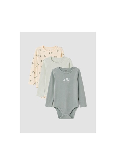 Lc Waikiki Alıta Cıty Farkıyla Lcw Baby Bej Baskılı Erkek Bebek Çıtçıtlı Body 3'lü Bej - 929719891 Bej